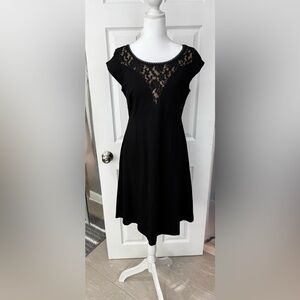 🤰🏻Jessica Simpson Maternity Black A Line Dress With Lace Detail, Medium🤰🏻